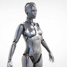Female Cyborg Robot 3D model